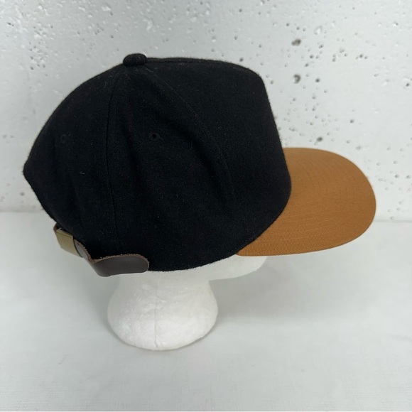 HUF Black and Tan Wool Blend Snapback Baseball Hat Cap - Picture 5 of 16